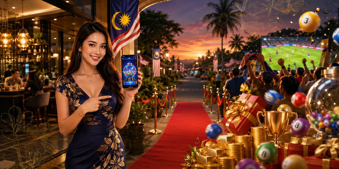 Tiket loteri ff13 Malaysia dengan suasana tempatan yang meriah dan berwarna-warni